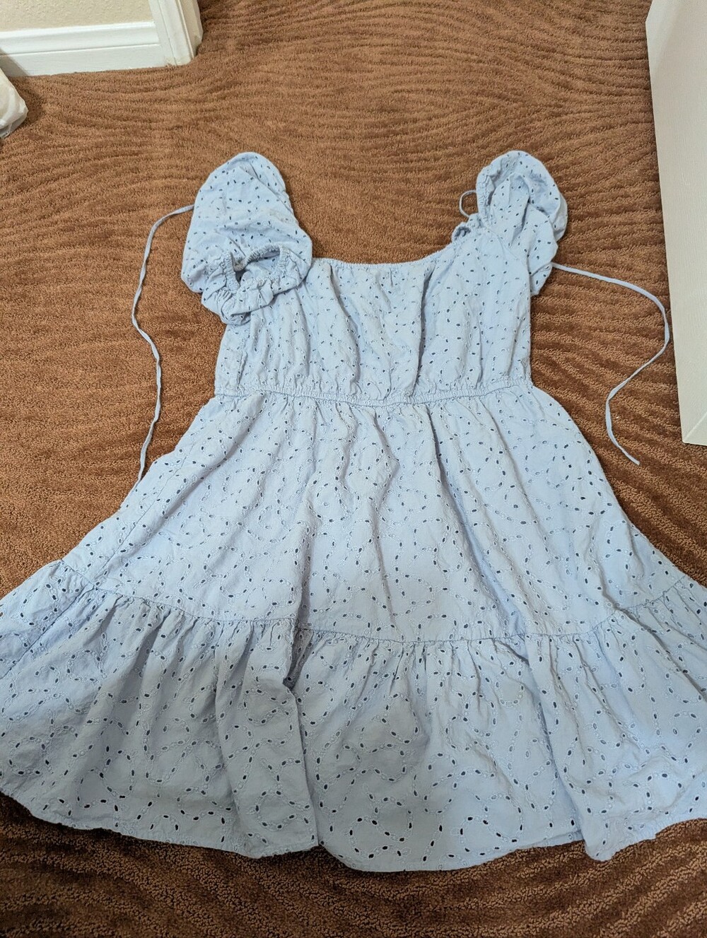 & Other Stories Voluminous Broderie Anglaise Mini Dress